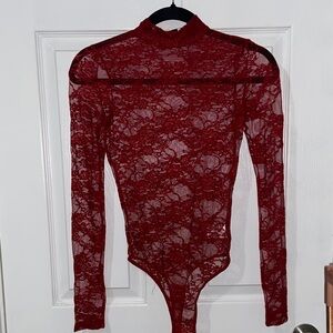 SIMMI London lace mock neck bodysuit